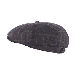 Classic Gray Plaid Flat Cap